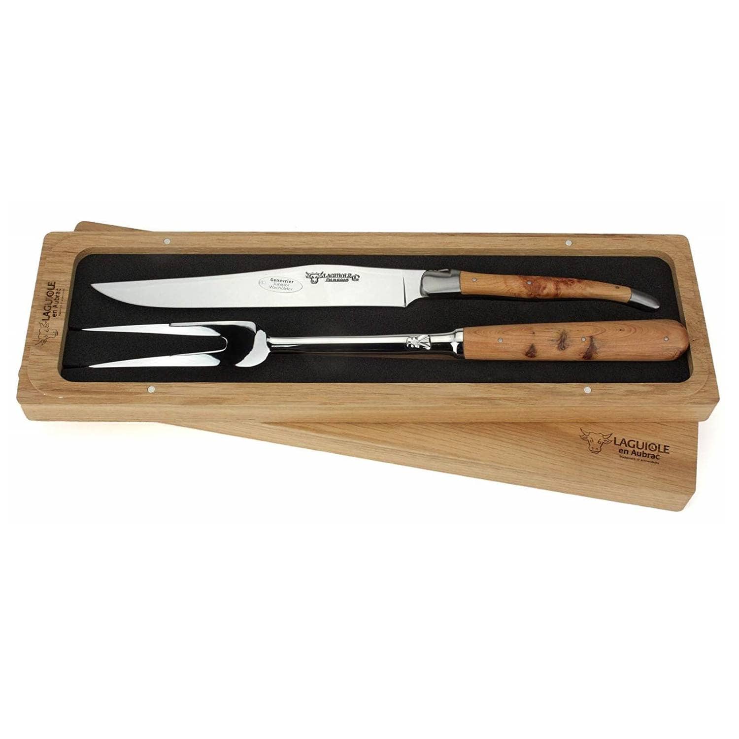 Laguiole en aubrac Carving Knives 2-Pieces Set With Handle Juniper Laguiole En Aubrac Chief Set