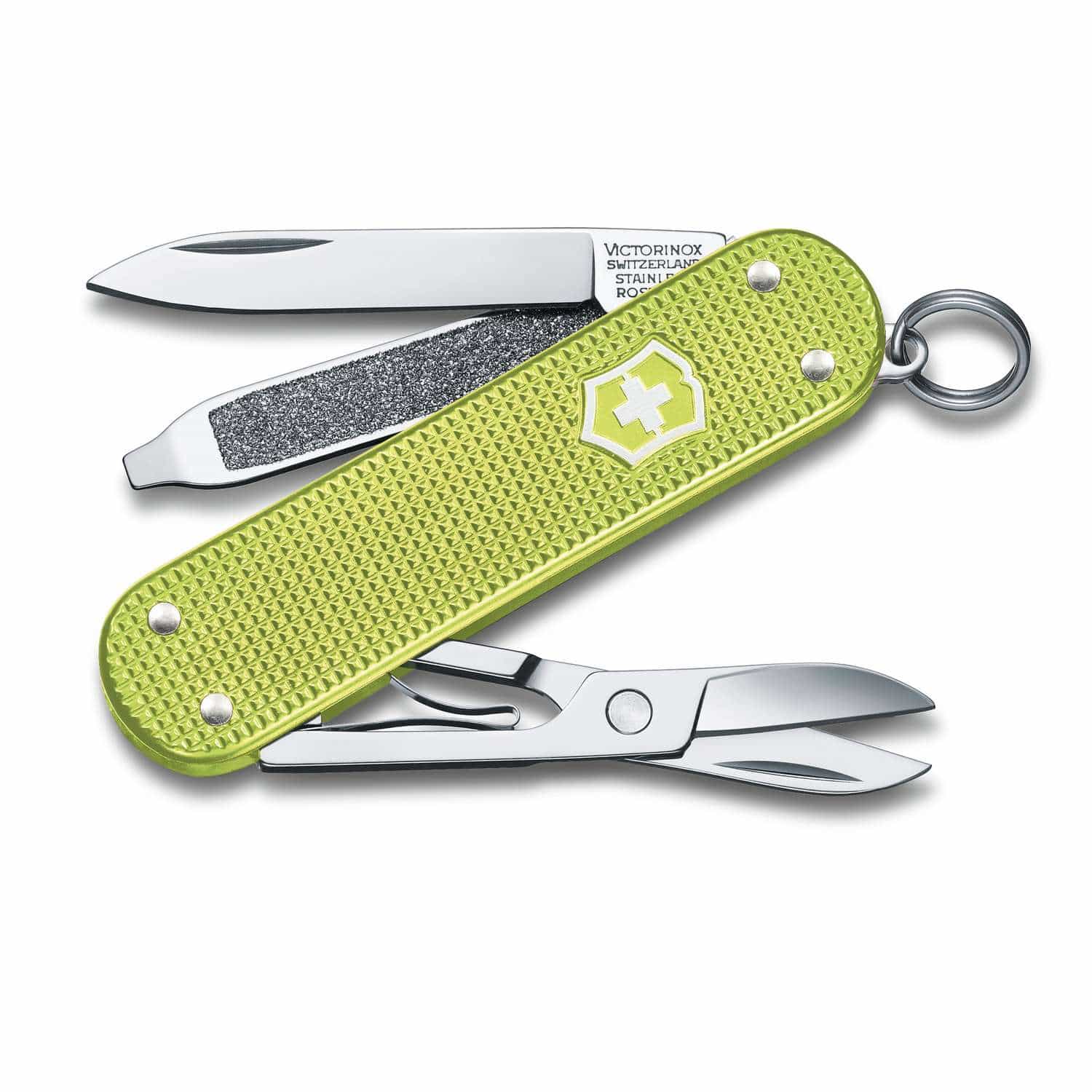 Victorinox Classic SD Alox Swiss Army Knife 58 mm 5 Functions Aluminium Scales Green Lime Twist