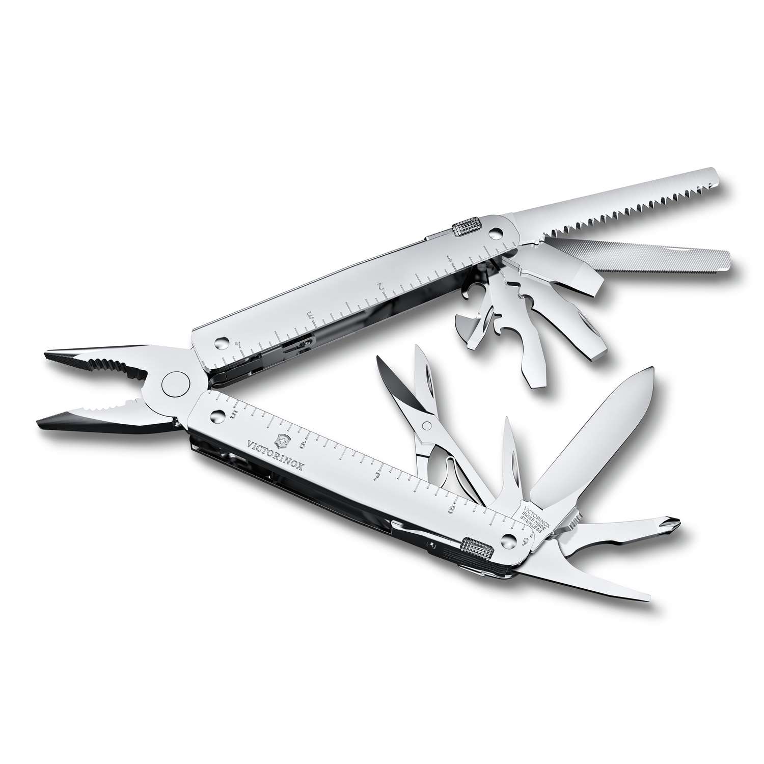 Victorinox Swiss Tool MX Swiss Army Multitool 115 mm 26 Functions Silver In Belt Pouch 3.0327.MN