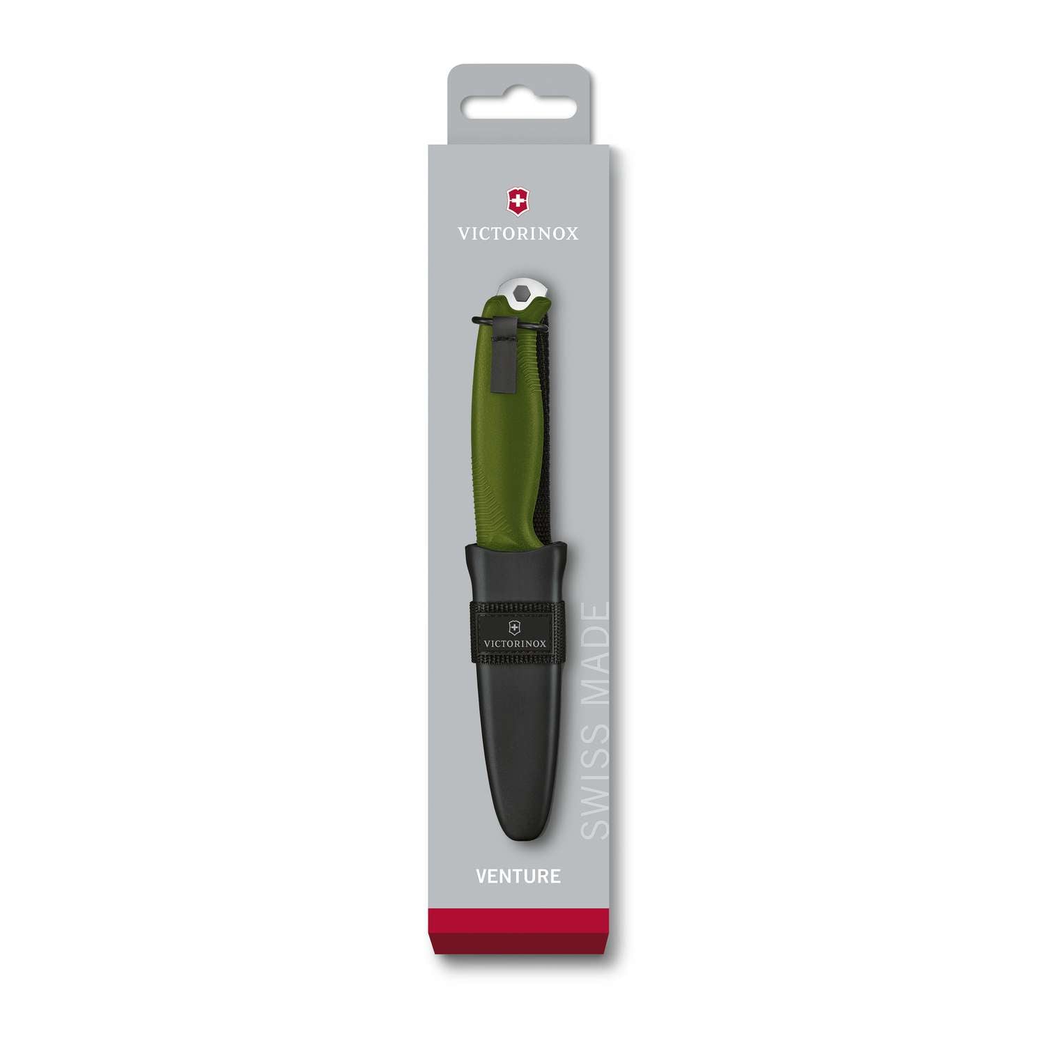 Victorinox Venture Swiss Outdoor Knife 233 mm 5 Functions Olive With Sheath 3.0902.4
