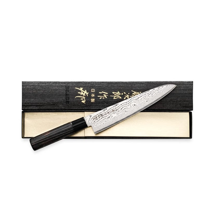 Tojiro Damascus Slicing Knife 21 cm Chestnut Handle Shippu Black FD-1599