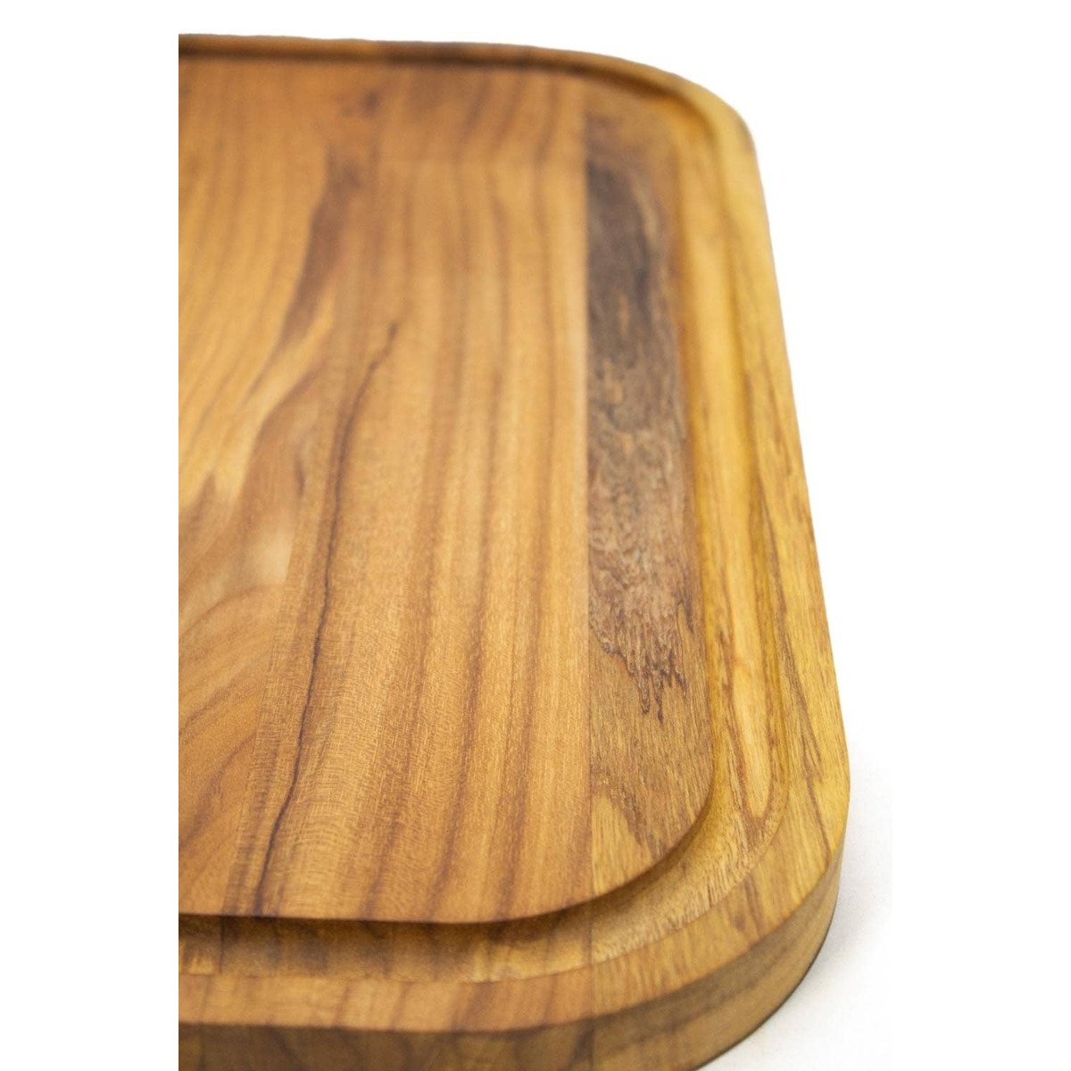 Stolf Teak Wood Cutting Board With Groove 40 x 28 x 2.4 cm Elegance Culinary ST.2140
