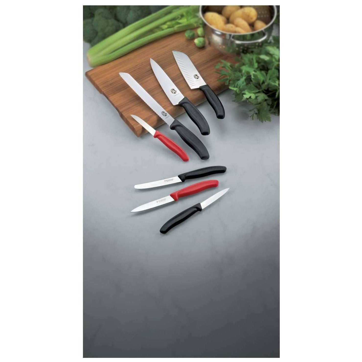 Victorinox Kitchen Knives Multicolor Handles 3 pcs Set Swiss Classic 6.7116.31G