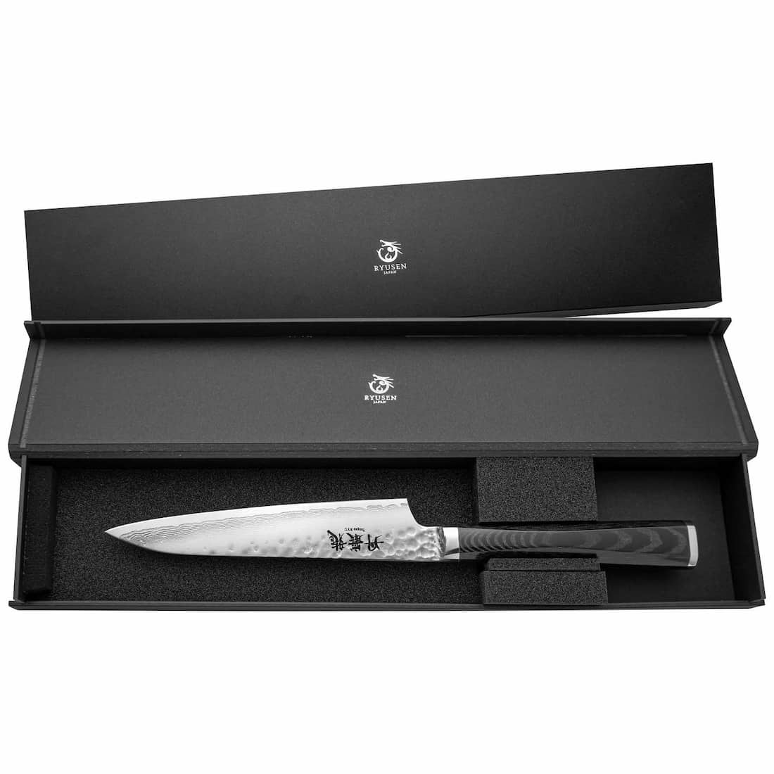 Ryusen Damascus Utility Knife 13.5 cm Micarta Handle Tangan Ryu TG-507