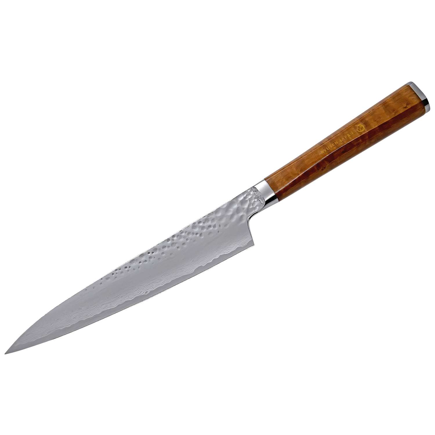 Ryusen Damascus Utility Knife 15 cm Maple Handle Tangan Ryu TG-606